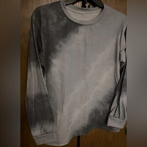 Gray Tie-Dye Long Sleeve Shirt